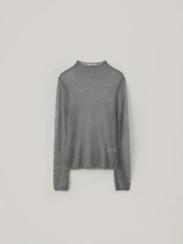 Kid Mohair Turtleneck Knit - Gray