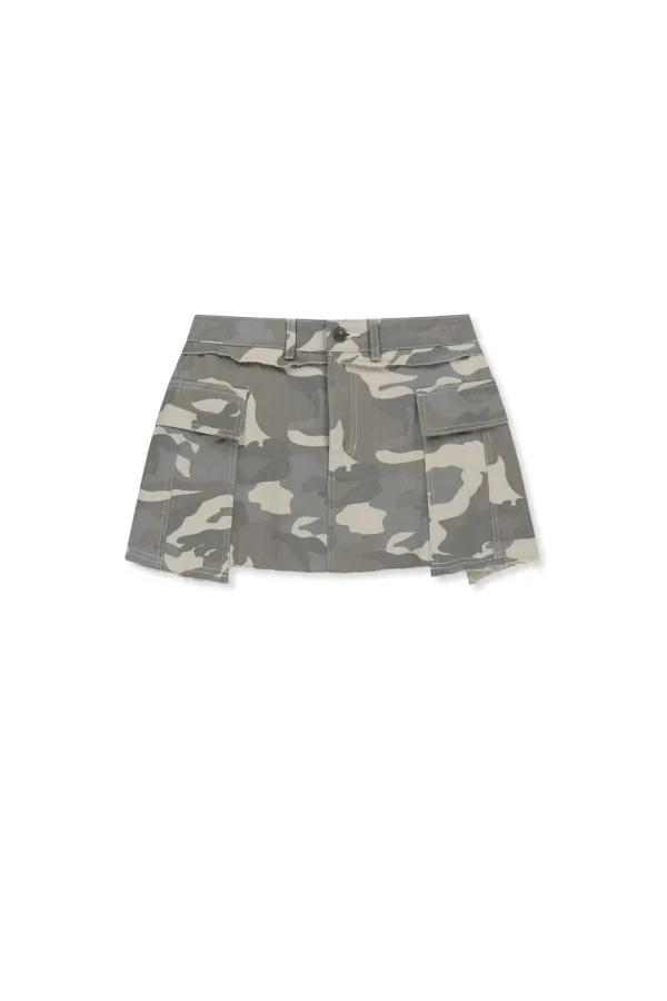 CARGO MINI DENIM SKORT IN BEIGE