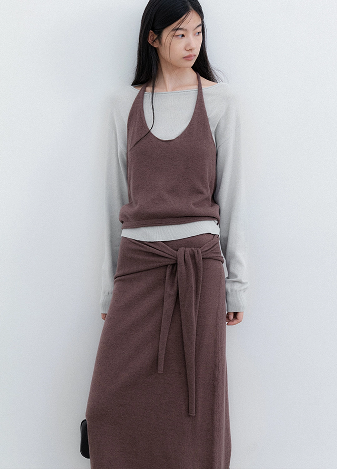 아뜰리에 나인 (SK-5130)WAIST TIED MAXI KNIT SKIRT SET UP 상품 이미지 2