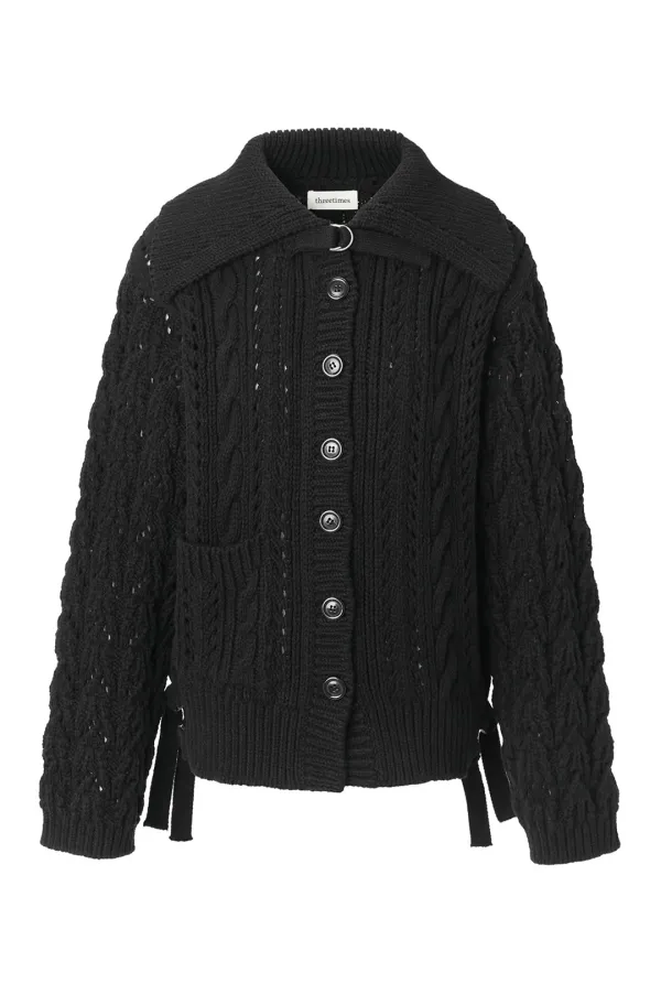 Toffee cable cardigan