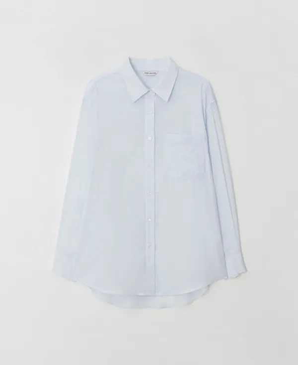 LOOSE FIT GAUZE FABRIC SHIRT_SKY BLUE