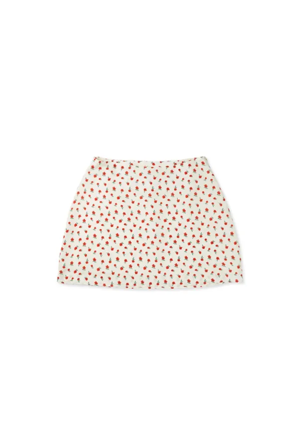 Flower mini skirt_ivory