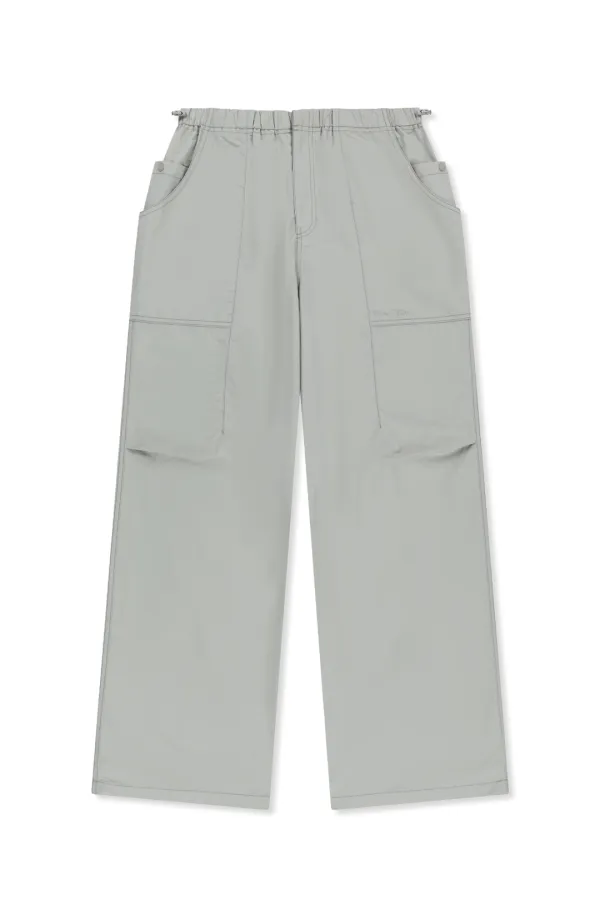 MULTI PANEL PARACHUTE PANTS IN LIGHT GREY