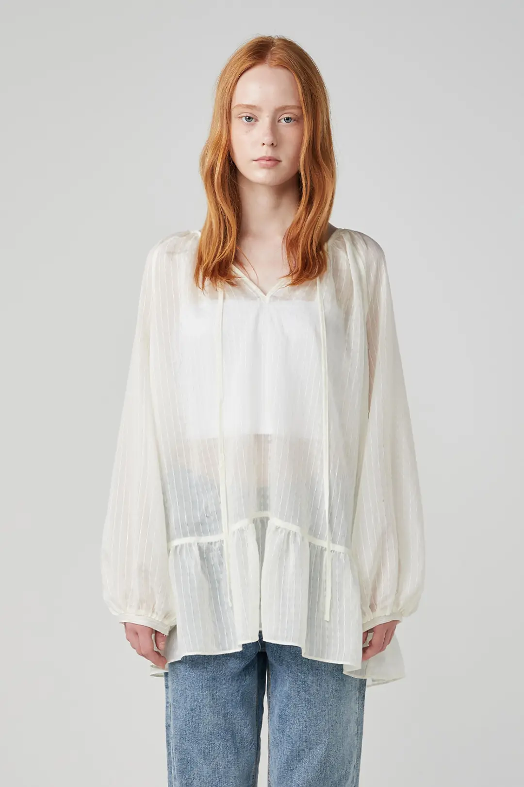 오브오브 Isac Ruffle Top_Ivory 상품 이미지 2