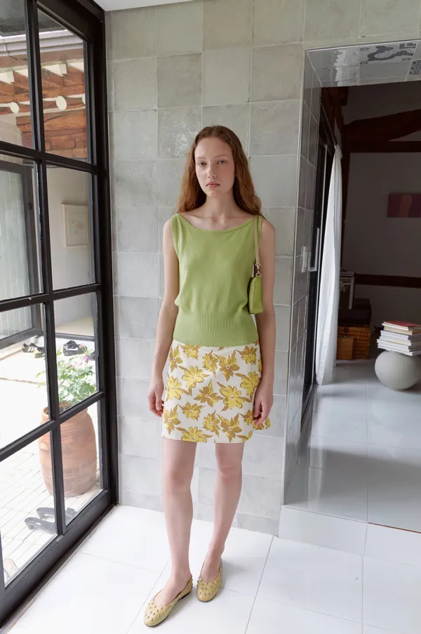 Como Floral Skirt  in Yellow