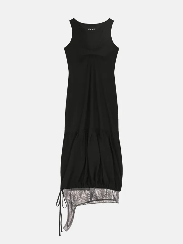 MULTIWAY LAYERED MAXI DRESS BLACK