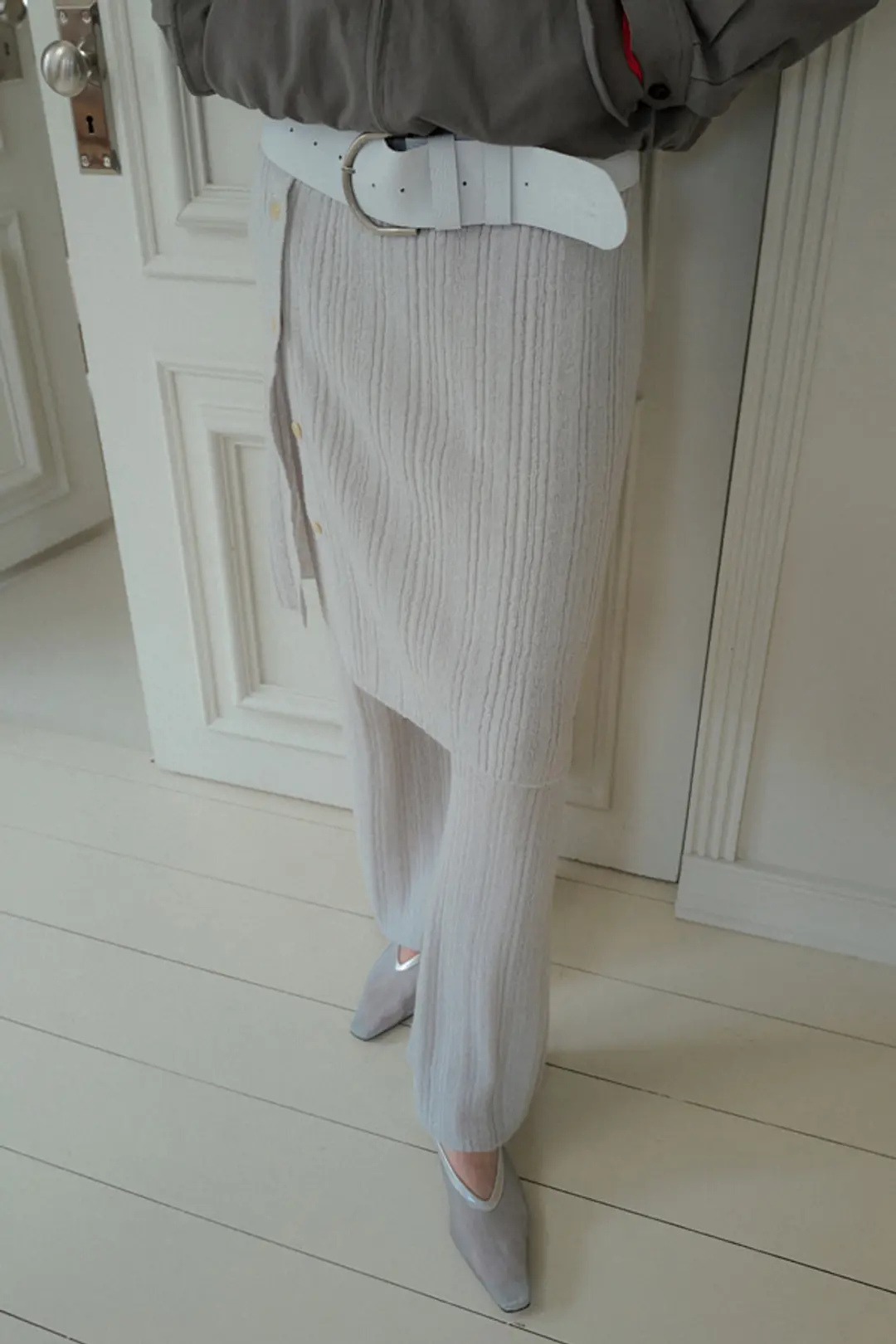 오버듀플레어 MOHAIR WRAP KNIT SKIRT_ASH GRAY 상품 이미지 2