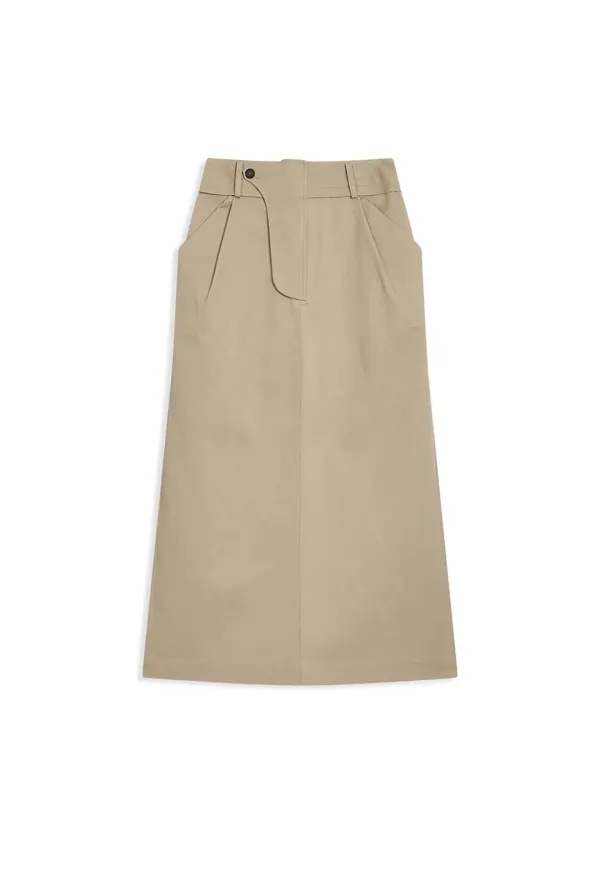 FLY OUT MAXI SKIRT, BEIGE