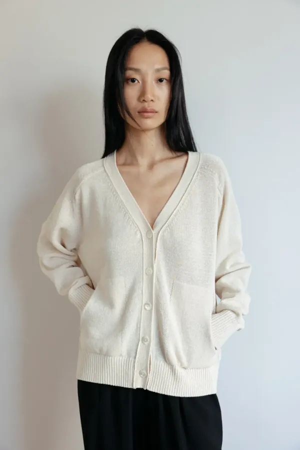 Breeze Paper Knit Cardigan (Ivory)