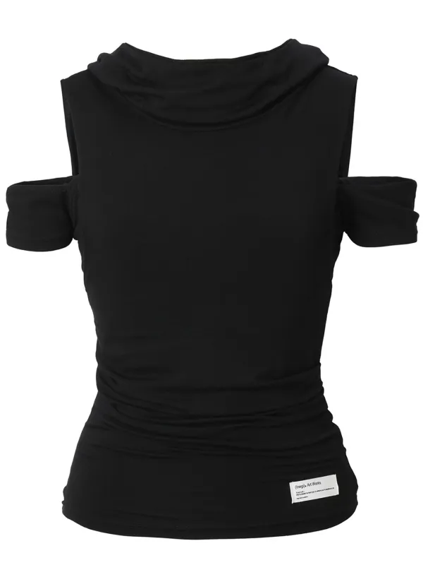 [3rd Reorder] Muted Hoodie Top (black)