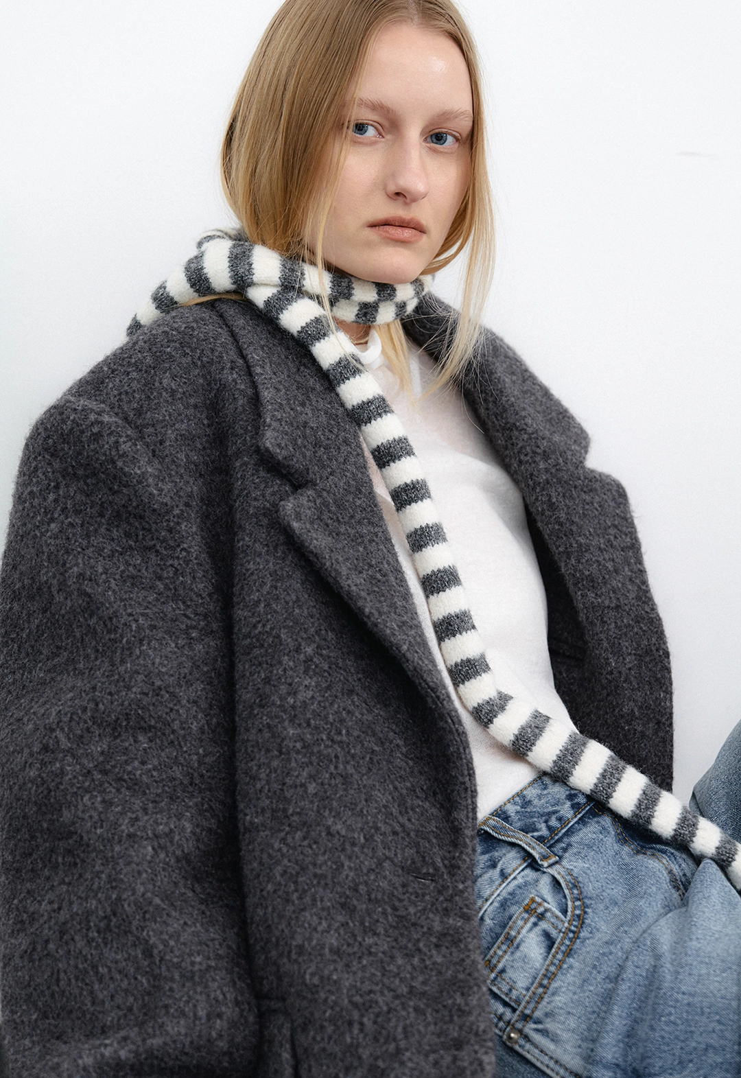 아뜰리에 나인 (JK-3053)HAIRY WOOL OVERSIZED JACKET 상품 이미지 3