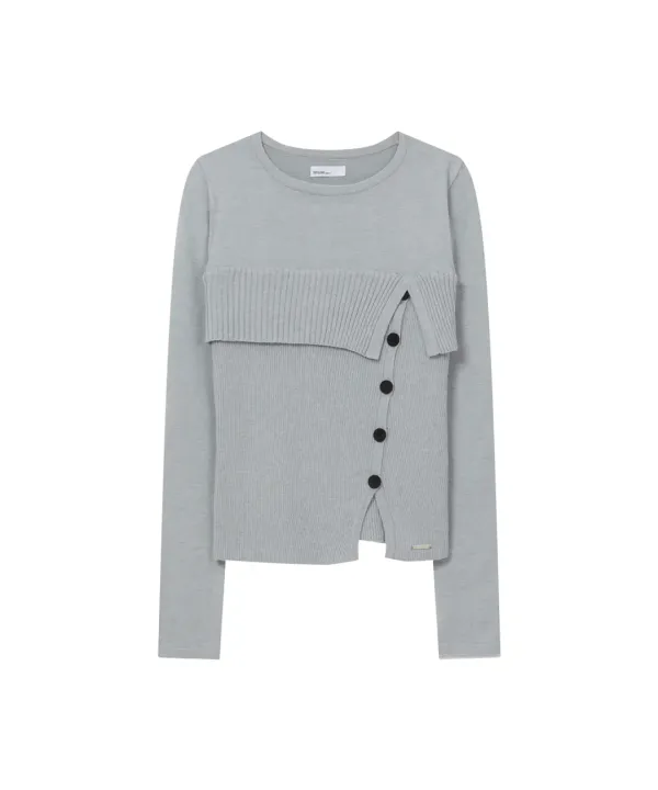 Layered flip knit GREY