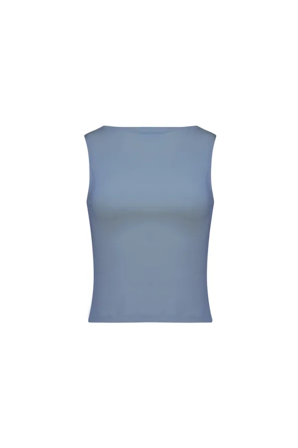 BOAT NECK SLEEVELESS (BLUE)