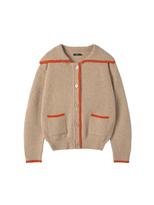 Sailor Merino Wool Knit Jacket Camel Beige