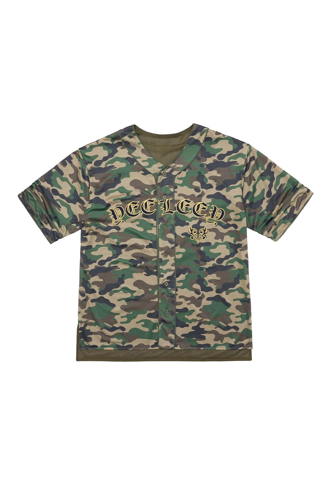 와이이이엘 APPLIQUE MESH BASEBALL JACKET CAMO 상품 이미지 3