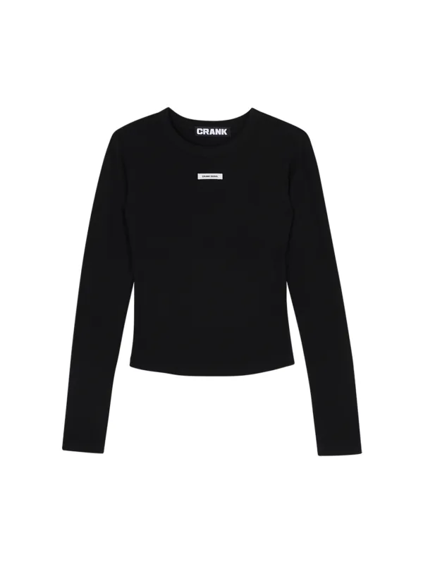 [Release 07/29] CREW NECK BASIC LONG SLEEVE TOP_BLACK