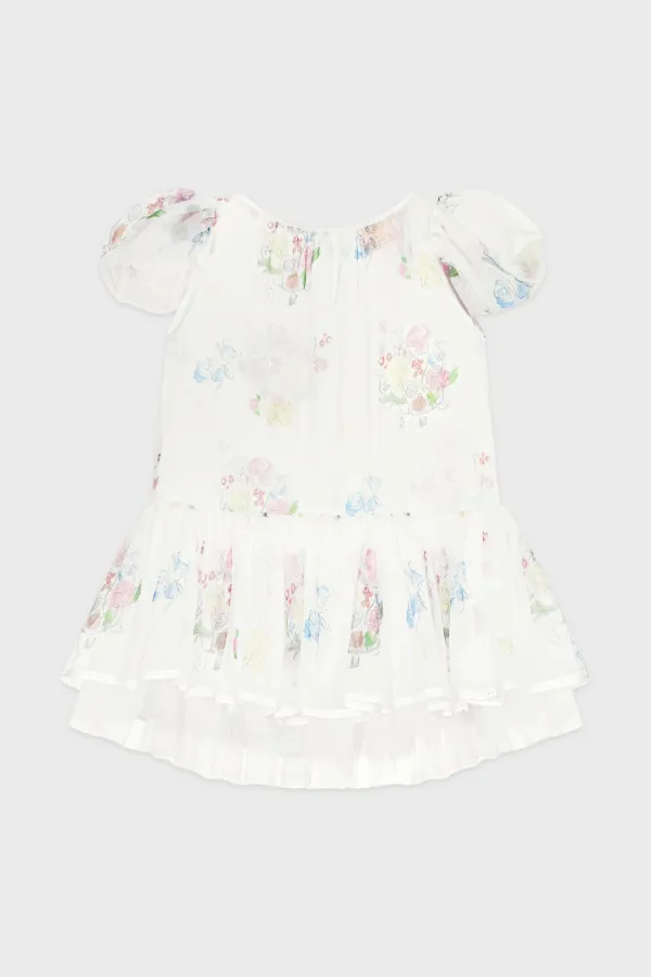 Rose BabyDoll Sheer Dress (White)