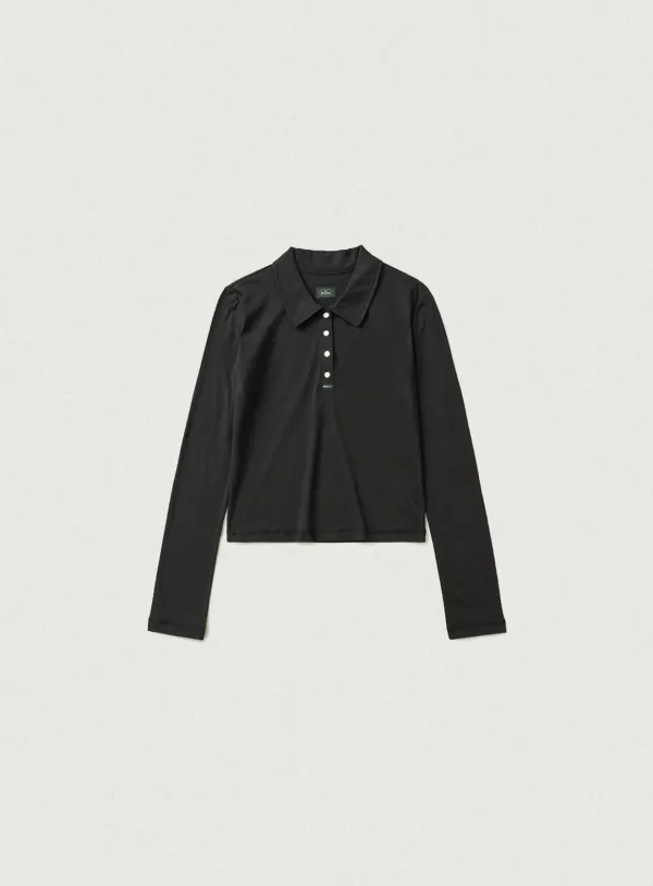 Reeve Collared Henley Top_Black