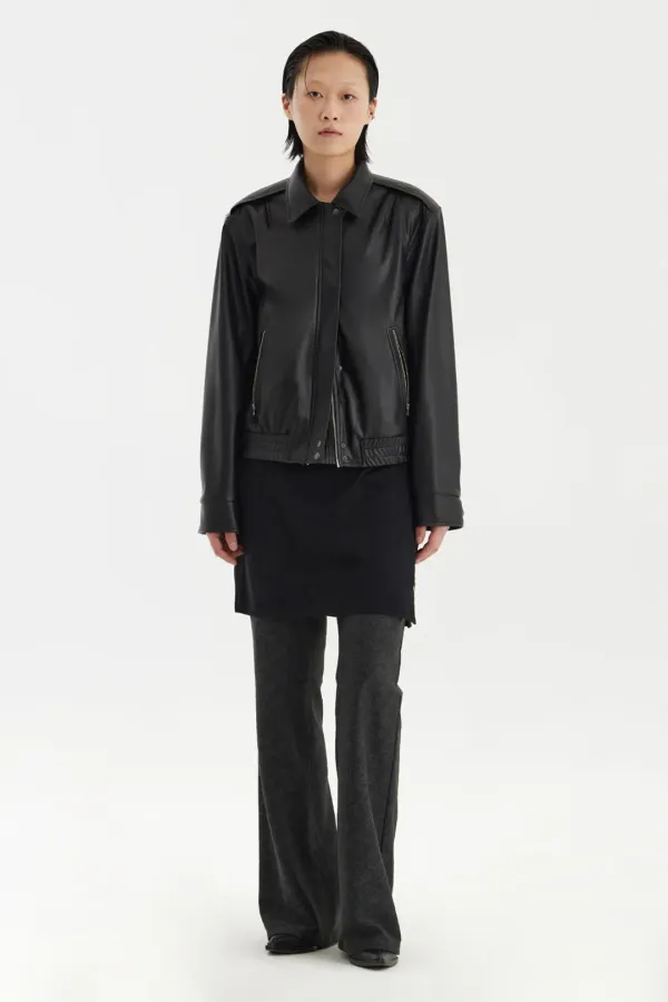 Faux Leather Bomber (Women)