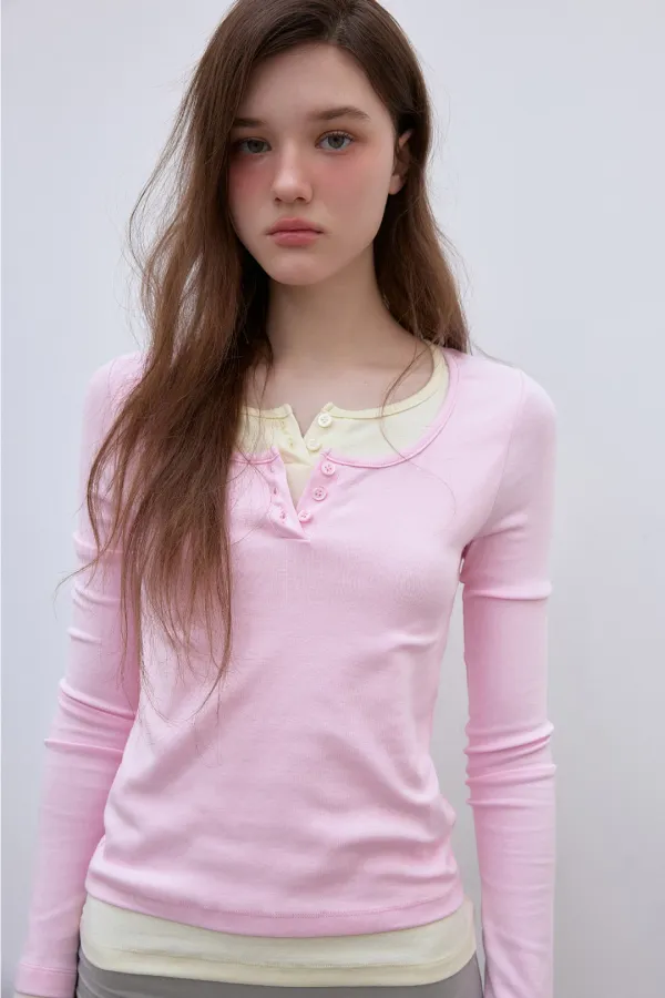[2nd Order] DOUBLE LAYERED T-SHIRTS (BABY PINK & YELLOW)