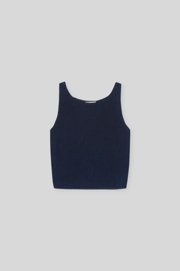 Sniff knit sleeveless (navy)