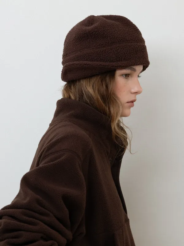 Teddy fleece earflap cap_brown