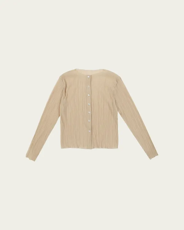 (3차) Aube Pleated Cardigan - Beige