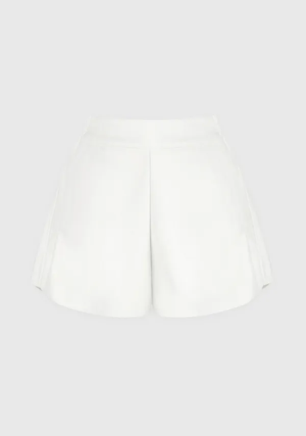10th) Leather Shorts Ivory