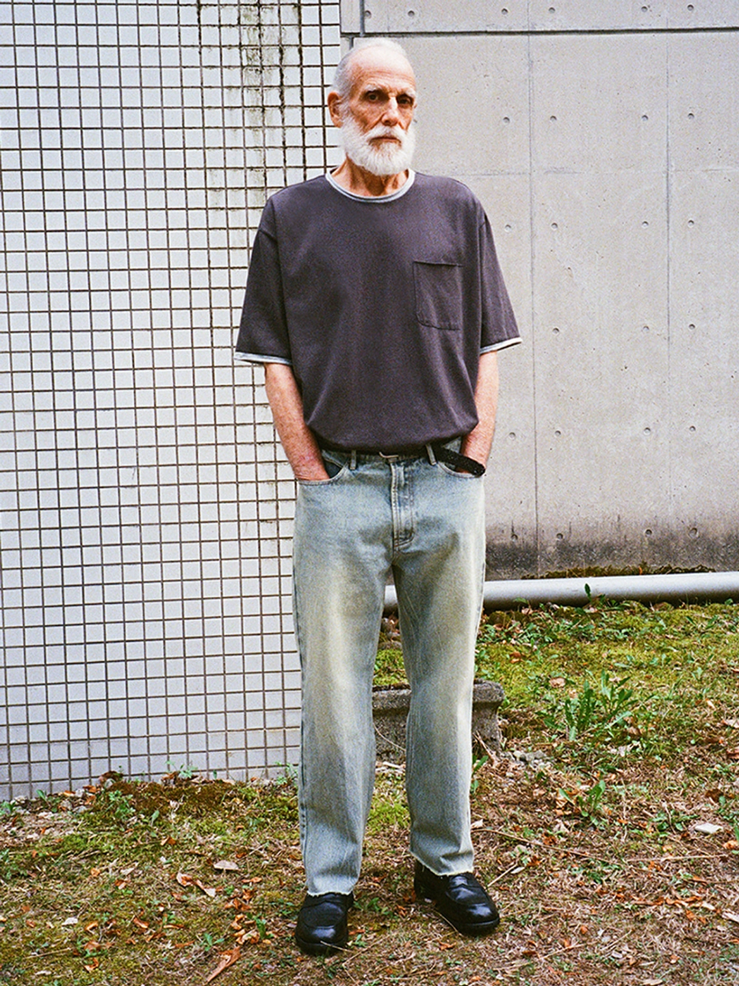 파르티멘토 Ringer Raw Edge Pocket Tee_Charcoal 상품 이미지 2