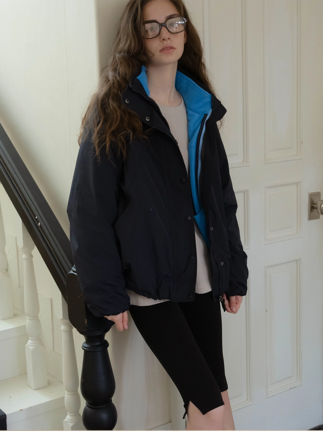 헤더먼트 3-way snow fleece parka (ink navy-royal blue) 상품 이미지 2
