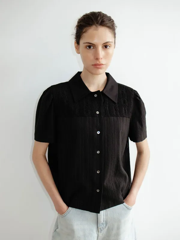 TIR VINTAGE LACE BLOUSE_BLACK