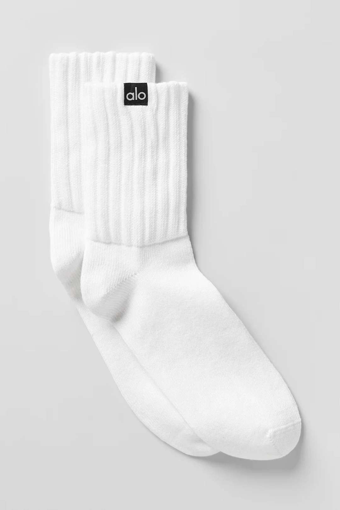 알로요가 Unisex Half-Crew Scrunch Sock - White 상품 이미지 1