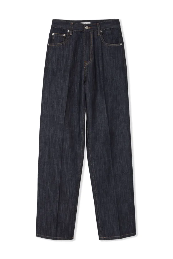 [파이널세일] standard raw denim pants (navy)