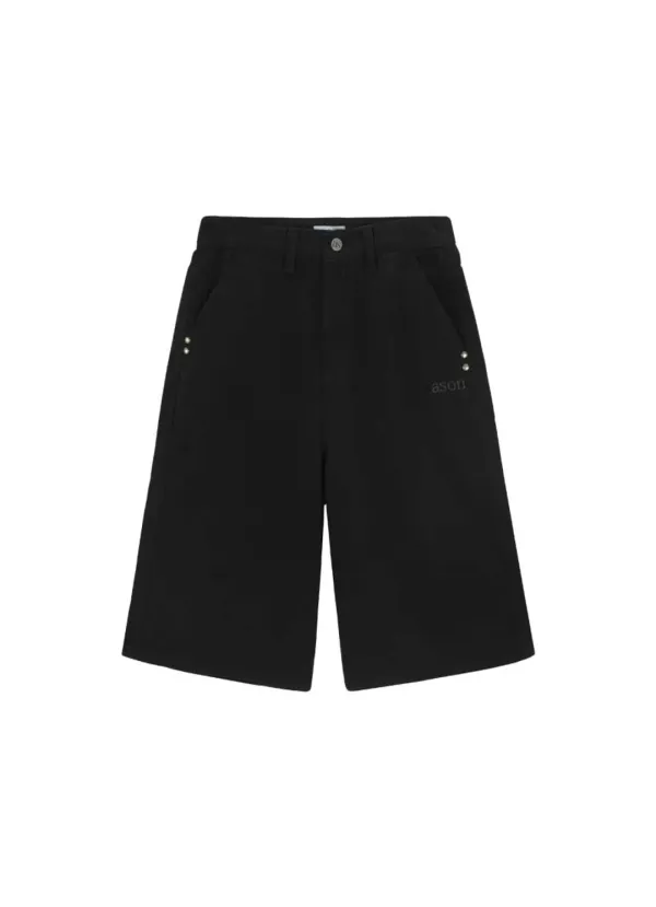 BLACK BURMUDA PANTS