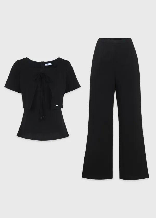  [44-120]  Lazurin Linen Blouse-Pants Setup  라주린 린넨 블라우스-팬츠 셋업 (여름-데일리룩-여행룩-휴가룩-격식룩-오피스룩-여름하객-하객룩-여름블라우스-여름팬츠-뒷밴딩-린넨-빅사이즈-자체제작) 