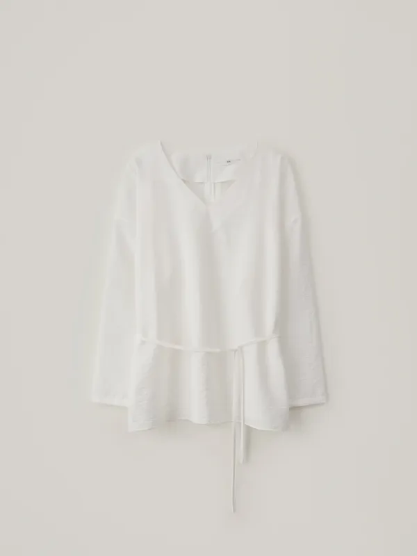 V-Neck Strap Blouse - Ivory