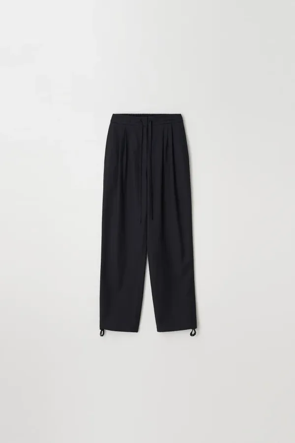 Pin-tuck String Pants (navy)