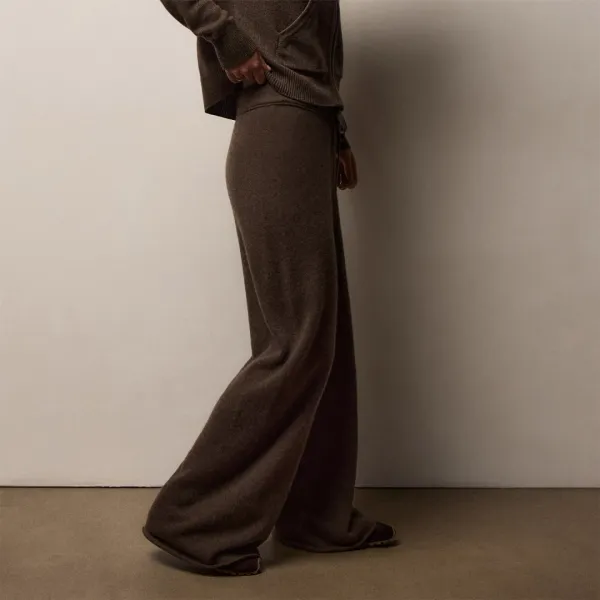 Recycled Cashmere Wide Leg Pant - Porcupine