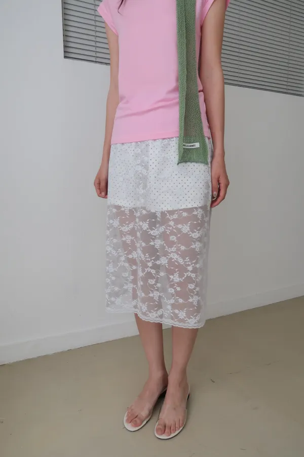 LACE LAYERED MIDI SKIRT_SKY