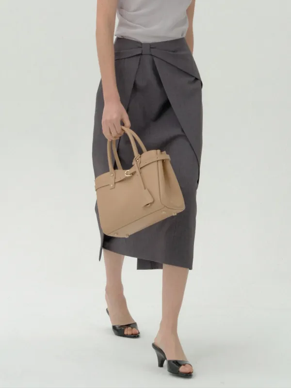 Classic Ribbon Pleats Skirt(2Color)