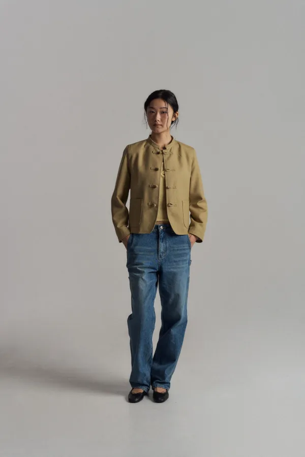 Pankou Closure Wool Jacket (Beige)