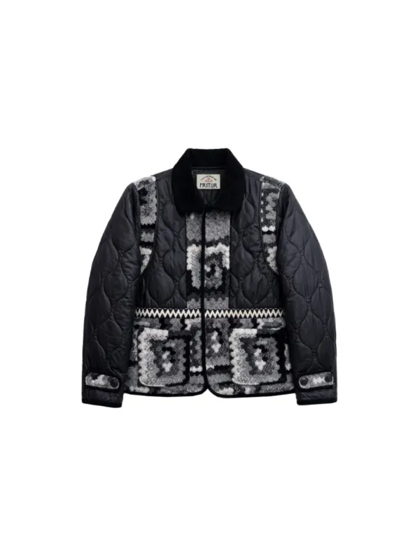 Patchwork Quilted Jacket Grey_F263JK05
