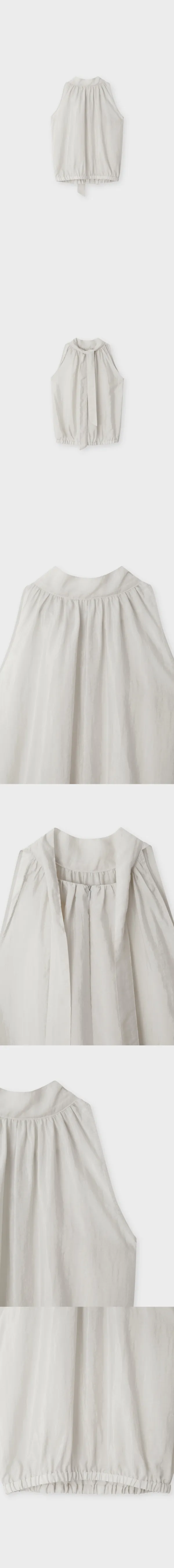 [6th 예약배송/7월 21일] Glow Halter Neck Blouse_Light Gray