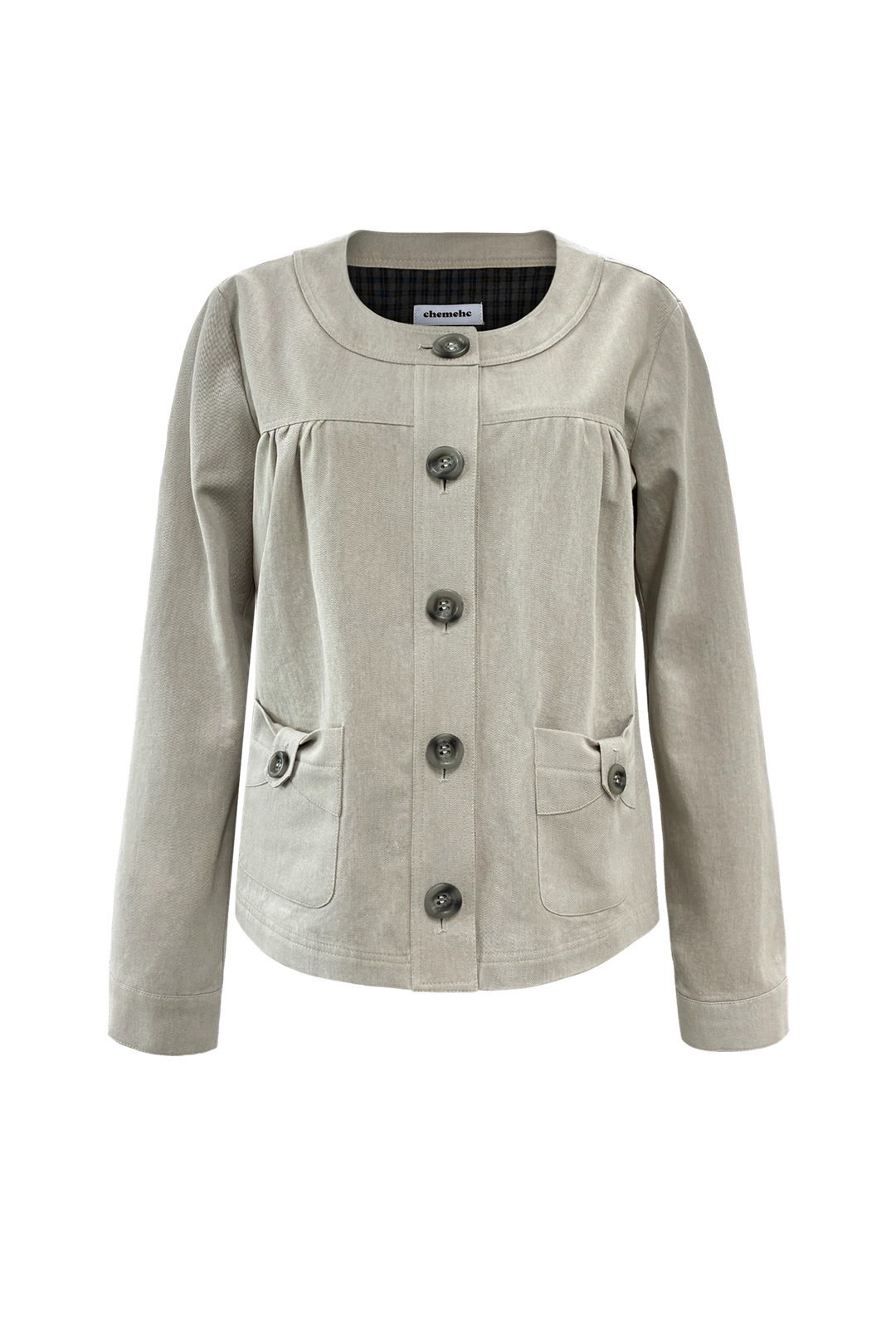 체메씨 BLUSH BOW ROUND JACKET (SAND) 상품 이미지 1