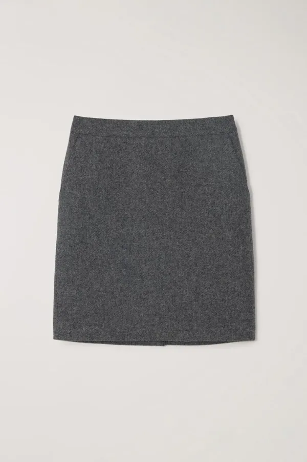 H-LINE MIDI SKIRT MELANGE GREY