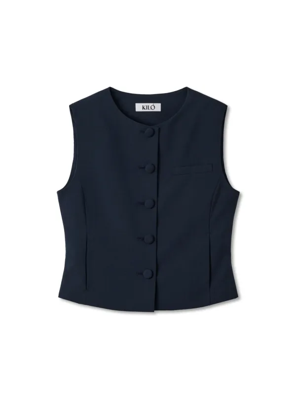 ROUND SINGLE VEST (NAVY)