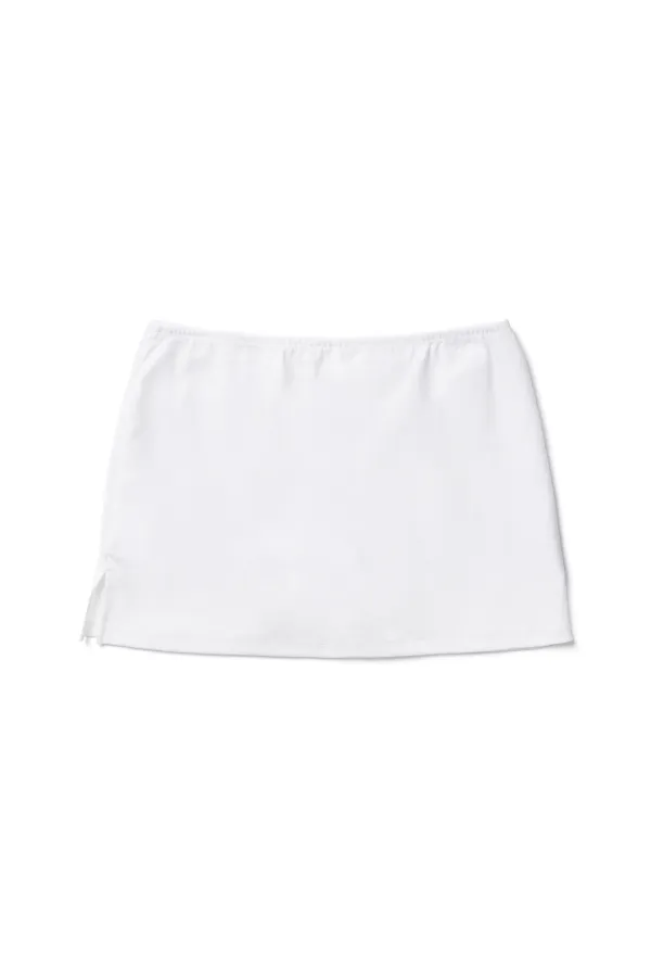 Jersey Banding Mini Skirt White