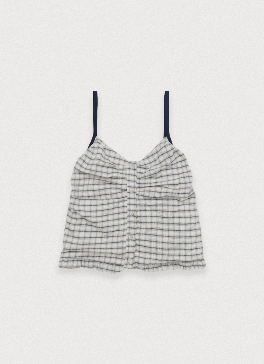 Talia check halter top - navy