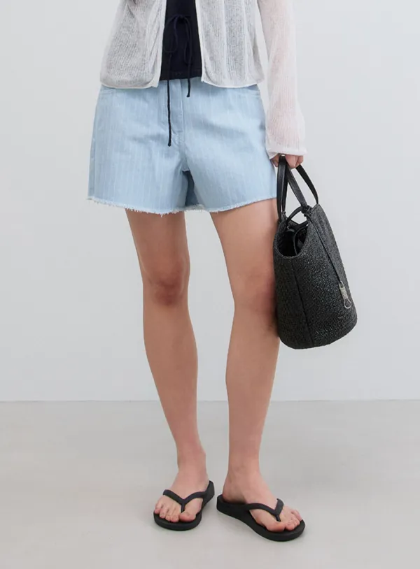 SEAL STRIPE DENIM SHORTS_STRIPE