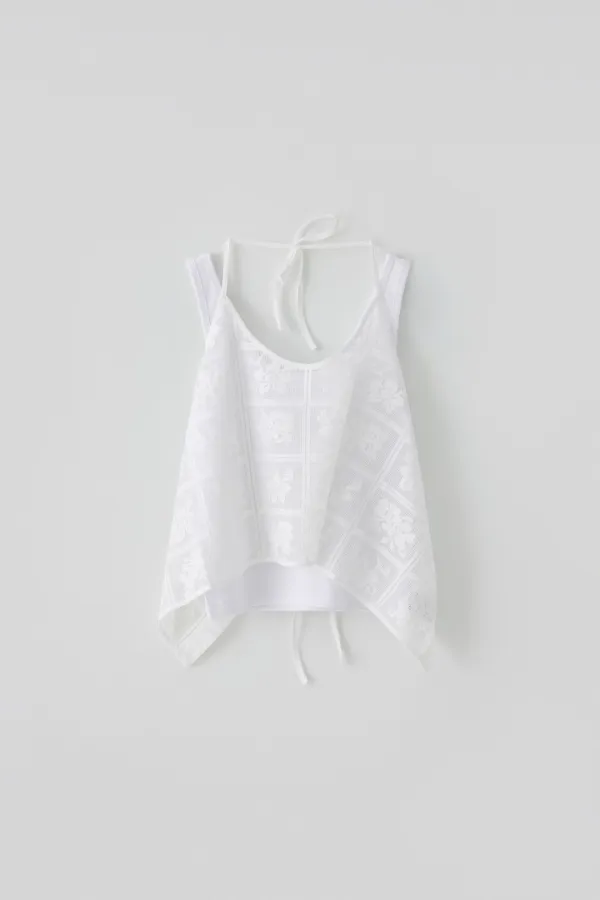 T/T Crochet halter knit set-up (white)